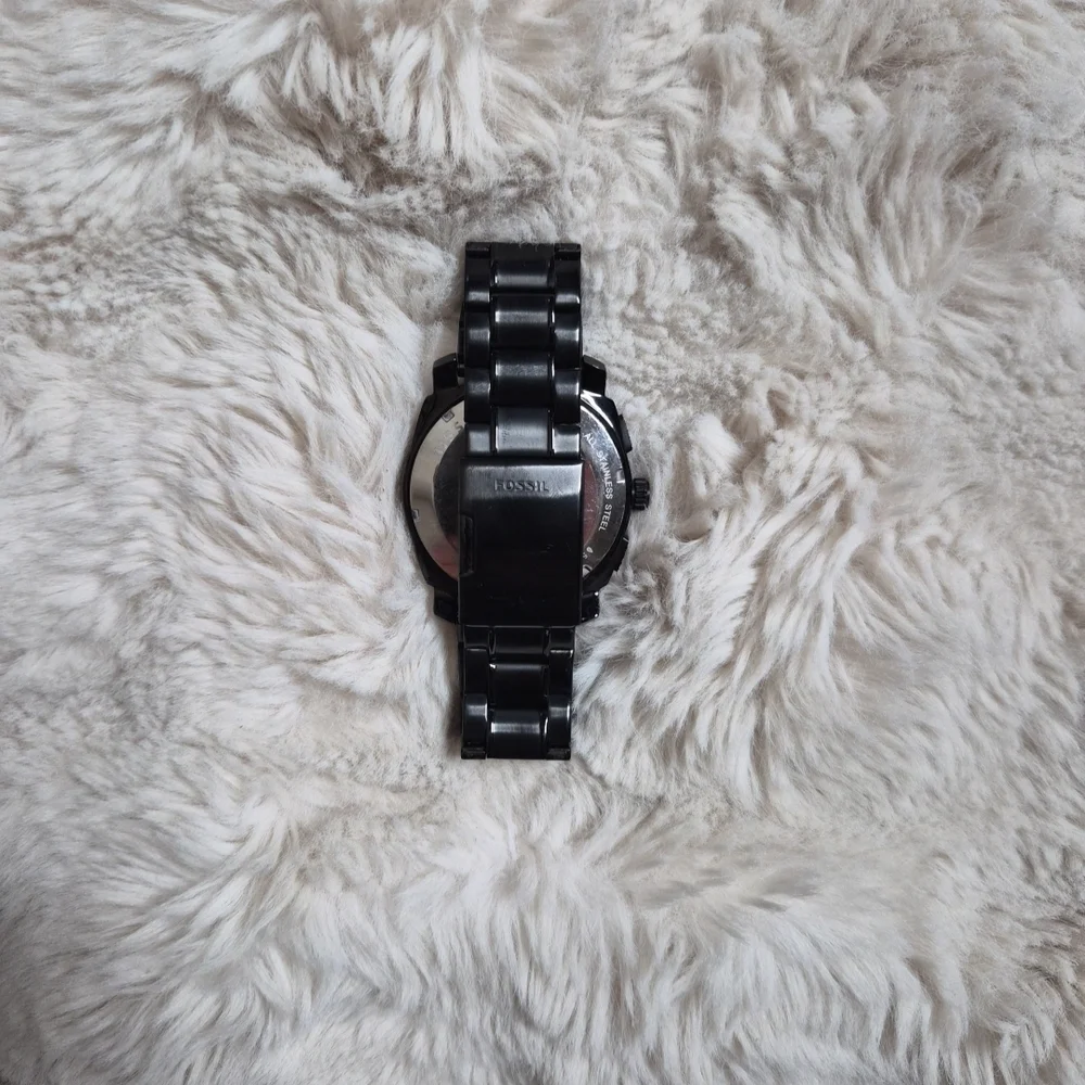Mens Fossil Watch FS 4552 251004 Black Chronograph Heavy Large Utility Streetwea - Picture 4 of 11